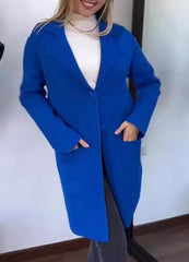 Women's Lapel fleece Long Sleeve Coat