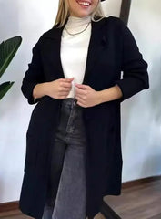 Women's Lapel fleece Long Sleeve Coat