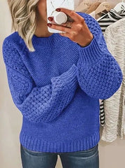 Women's Oversized Cotton Long Sleeve Stylish Casual Soft Solid Sweater
