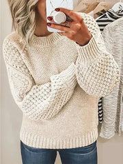 Women's Oversized Cotton Long Sleeve Stylish Casual Soft Solid Sweater