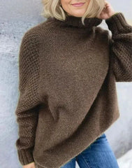 Woman's Oversized Knit Turtleneck Warm Soft Sweater