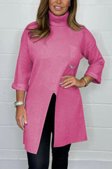 Women's Casual Solid Color Irregular Knit Top