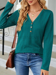 Buttoned Loose Casual T-Shirt