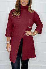 Women's Casual Solid Color Irregular Knit Top