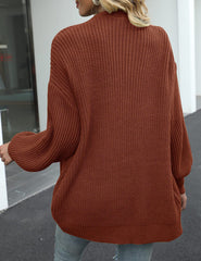 Women's Lantern Sleeve Cardigan with Pocket