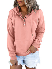 Women's Fashion Ladies Temperament Elegant Commuter Solid Color Pullover Hooded Drawstring Insert Pockets Sweater