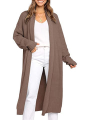 Women's Oversized Slouchy Knit Chunky Open Front Sweater Coat