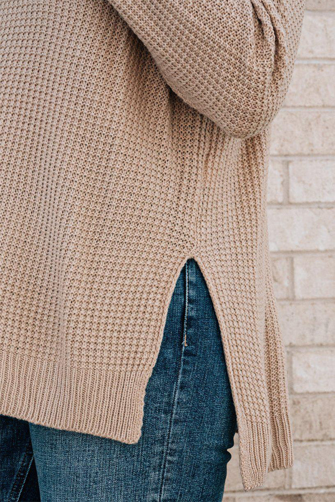 Women‘s Oversized Waffle Knit Sweater