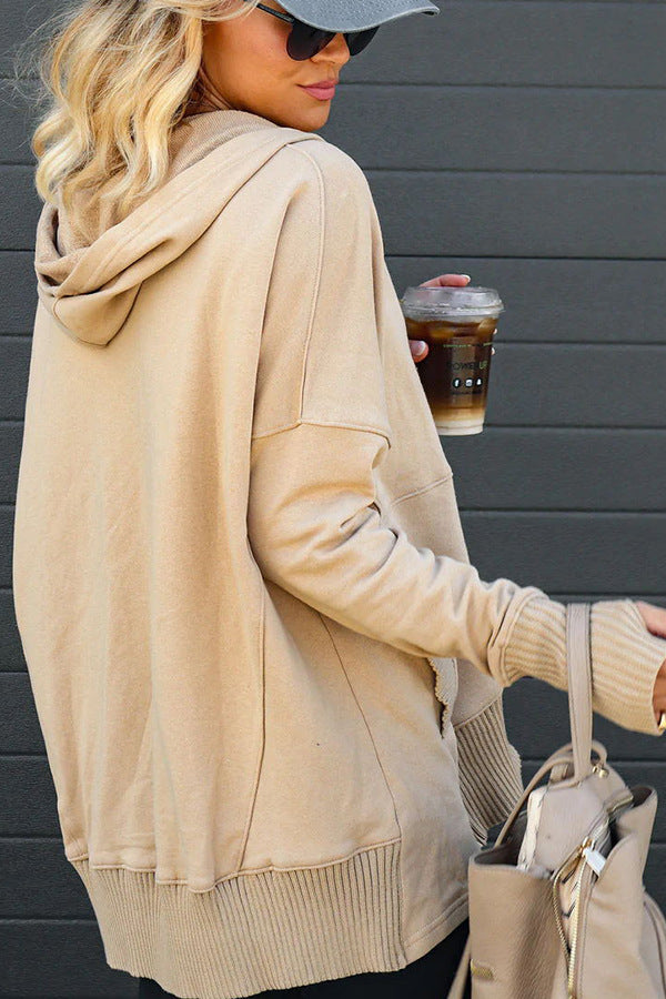 Oversized Pullover Sweatshirt with Pockets—Buy 2 Free Shipping