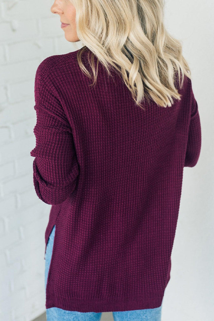 Women‘s Oversized Waffle Knit Sweater