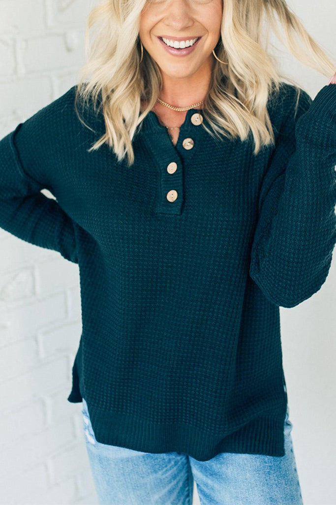 Women‘s Oversized Waffle Knit Sweater