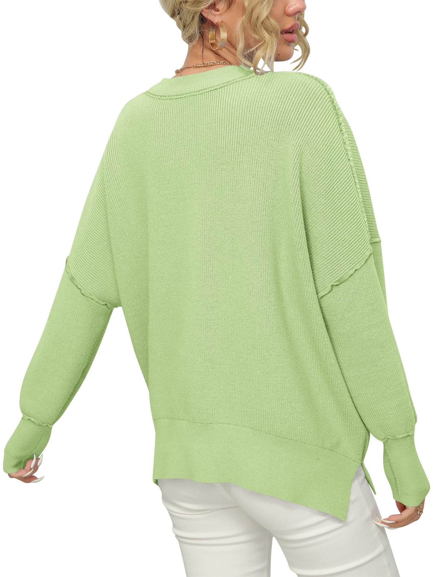 2023 Fall  Women Crewneck Batwing Sleeve  Pullover Sweater