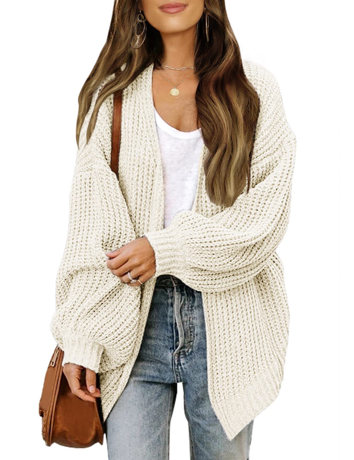 Women's Lantern Sleeve Cardigan with Pocket