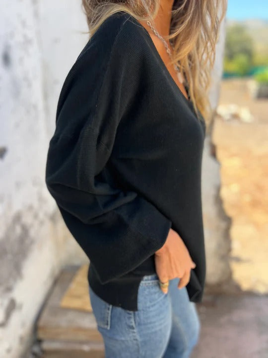 Fall V-neck Comfort Sweater Pullover