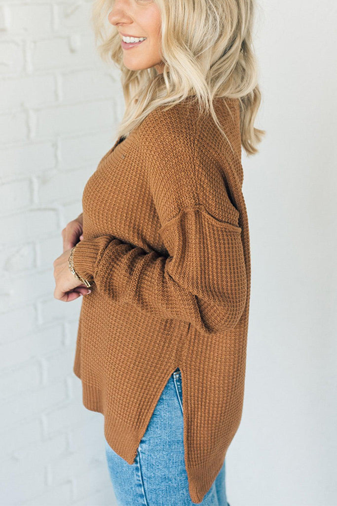 Women‘s Oversized Waffle Knit Sweater