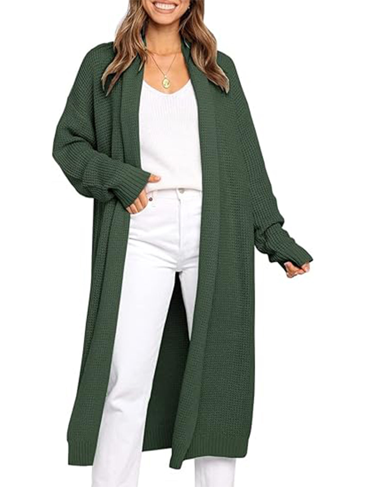 Women's Oversized Slouchy Knit Chunky Open Front Sweater Coat