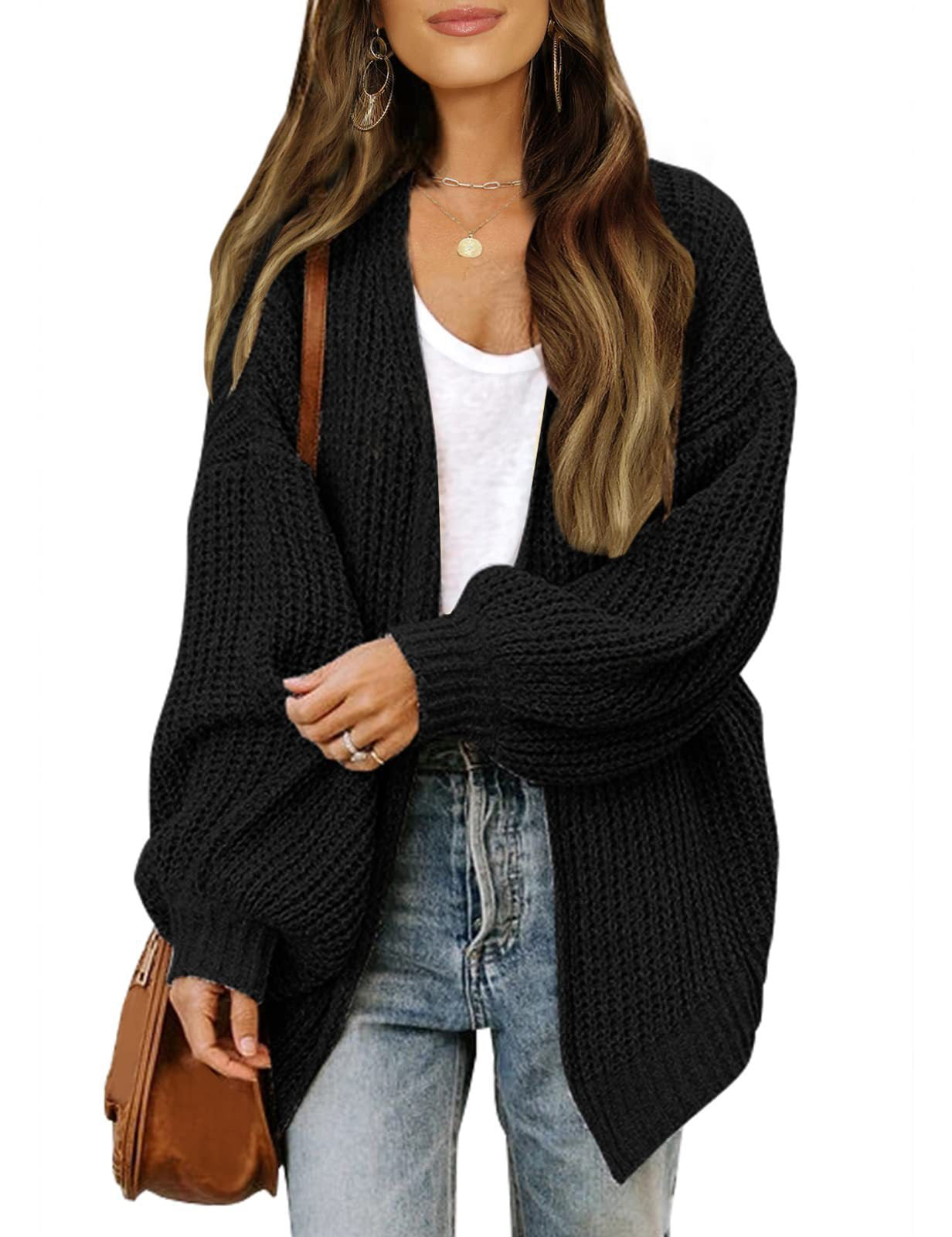 Women's Lantern Sleeve Cardigan with Pocket