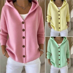 🔥Women Cotton Plain Long Sleeve Comfy Casual Cardigan