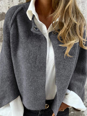 Women's Fall and Winter Loose Short Cashmere Long-sleeved Jacket