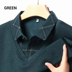 🎉Black Friday - Early Bird Price🎁Men's Faux Two-Piece Long Sleeve Top