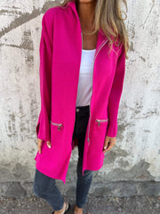 Zipper Long Sleeve Hooded Jacket