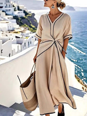 Women'S Loose Striped Print Dress