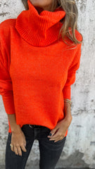 Woman's Knit Turtleneck Warm Soft Sweater