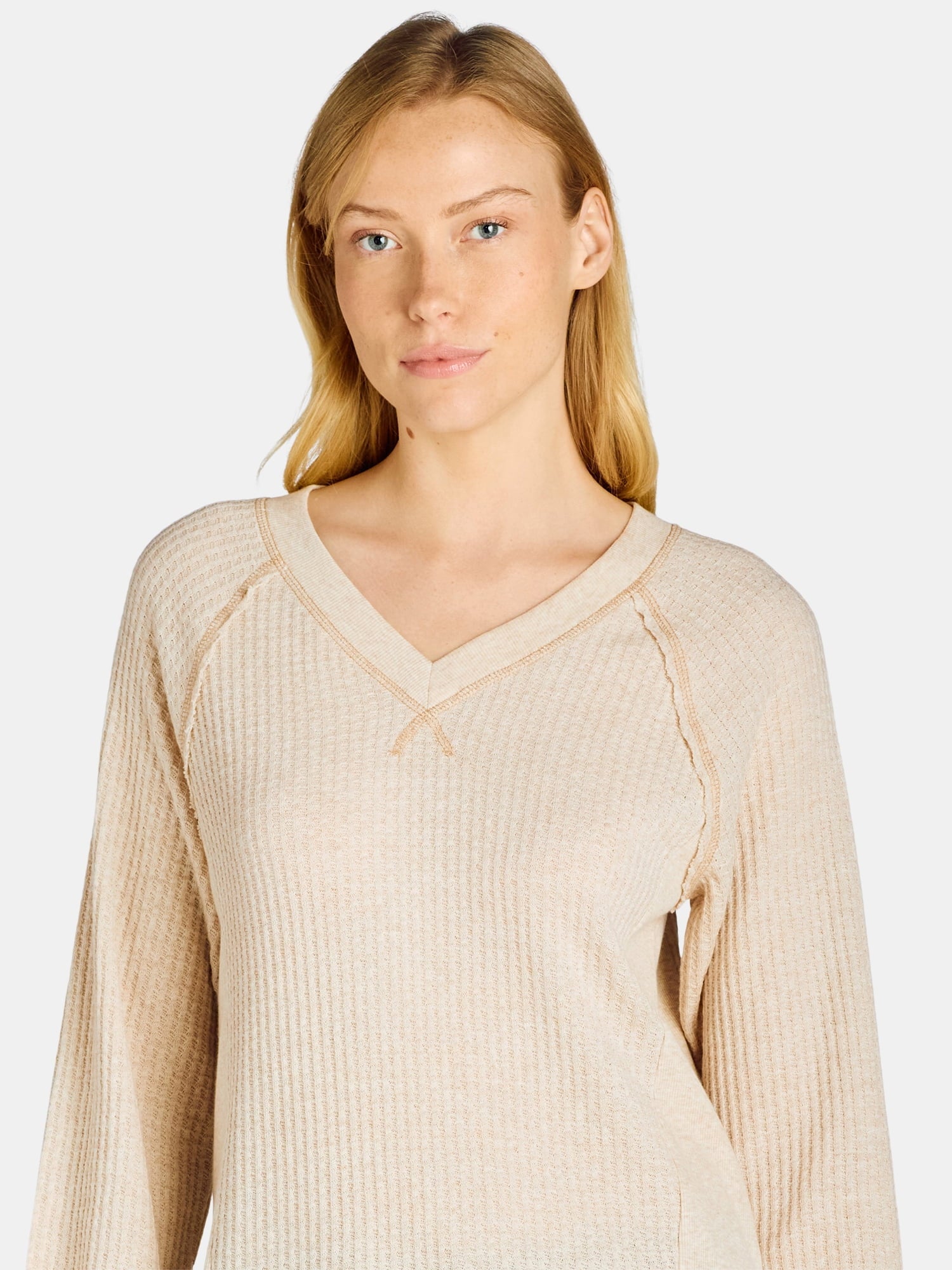 Women's Waffle Knit Sweatshirt