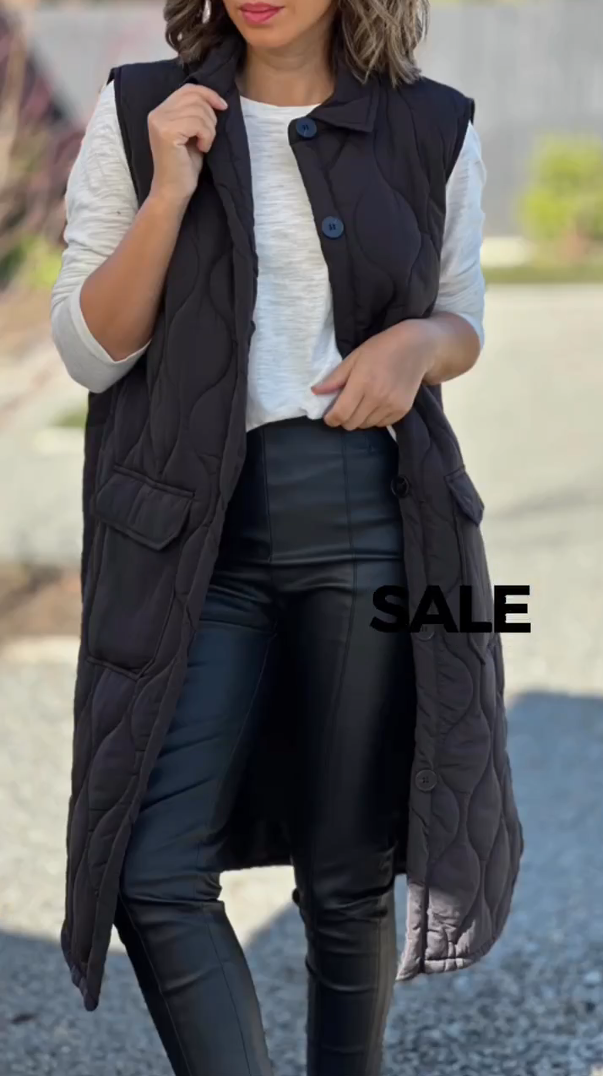 Clasi Sleeveless Argyle Quilted Down Vest