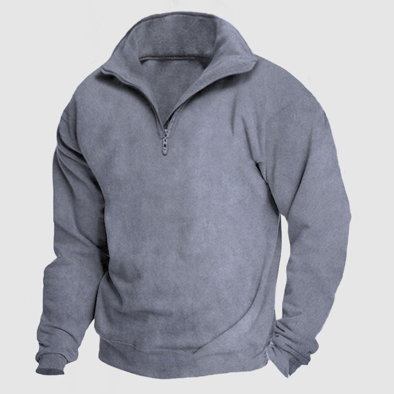 Men's Casual Loose Zipper Suede Pullover Shirt ( NEW )