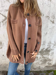 Women's Round Neck Autumn and Winter Casual Jacket