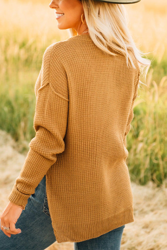 Women‘s Oversized Waffle Knit Sweater