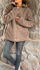 Short Hoodie Winter Coat Warm Plush Fleece Zipper Casual Coat Top