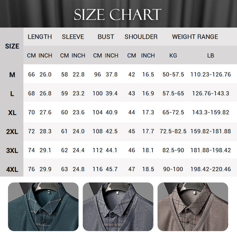 🎉Black Friday - Early Bird Price🎁Men's Faux Two-Piece Long Sleeve Top
