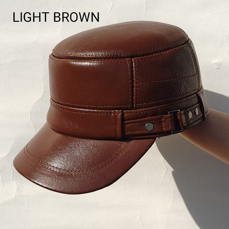 🔥Black Friday Sales - 49% OFF🔥PU Leather Flat Top Warm Baseball Cap