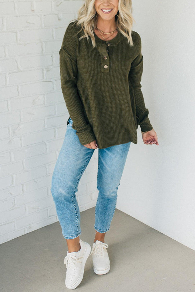 Women‘s Oversized Waffle Knit Sweater