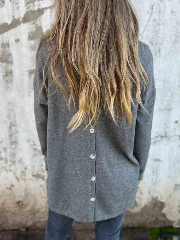 Fall Crew Neck Cotton Sweater Top