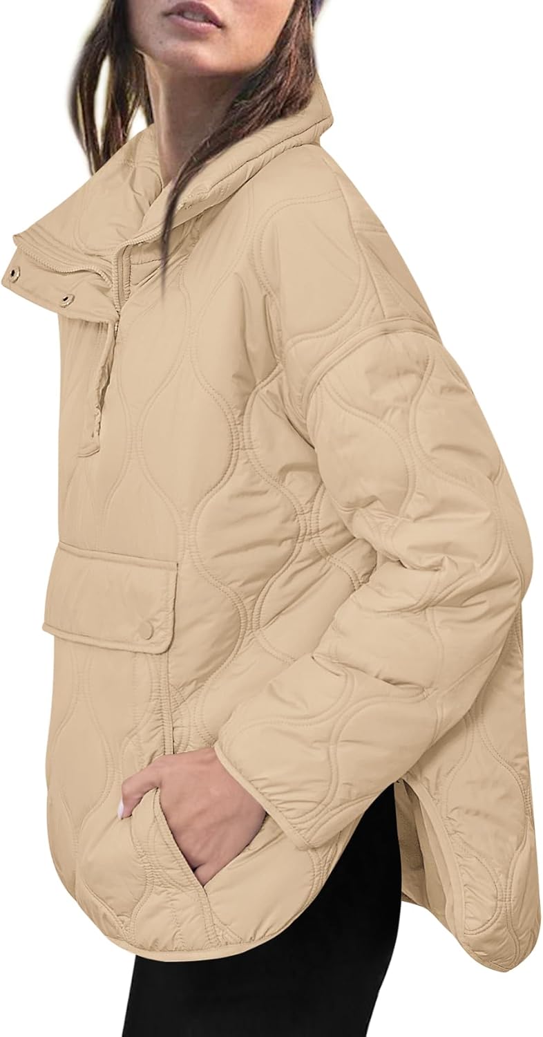 Women's Puffer Pullover Quilted Lightweight Jacket