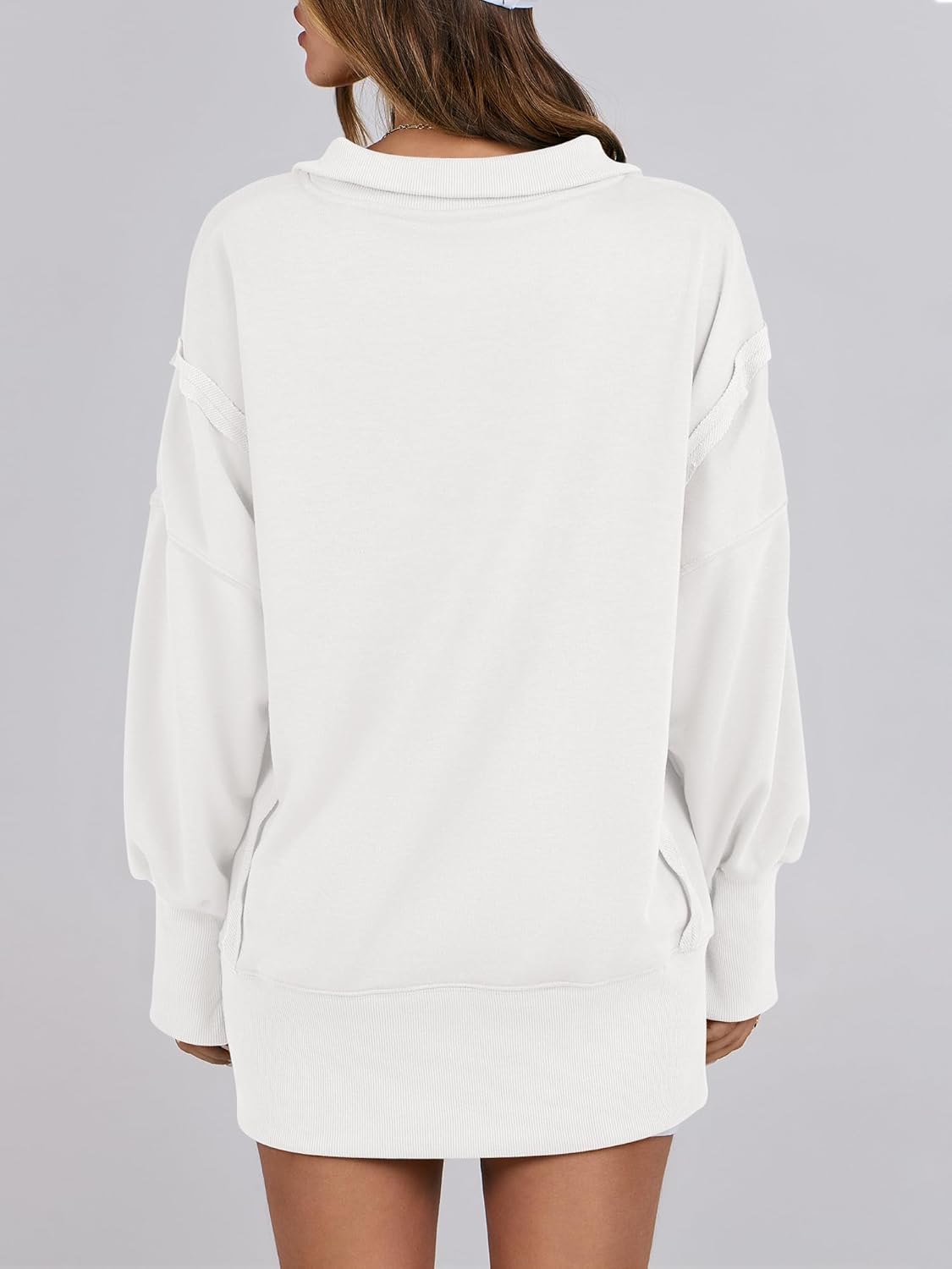 Women's Oversized Casual Loose Button Up Henley Pullover Sweatshirts