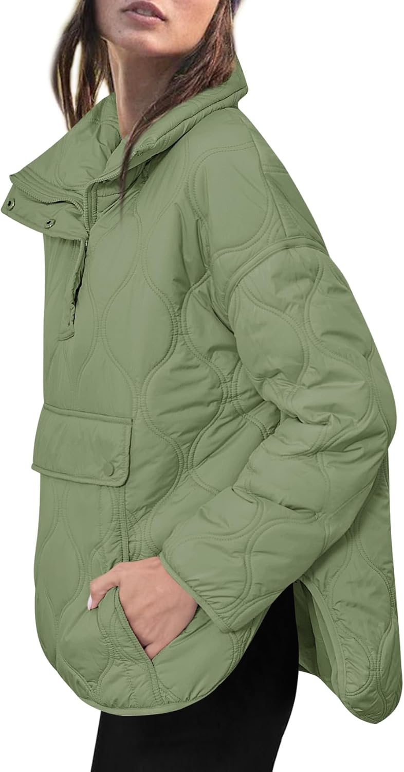 Women's Puffer Pullover Quilted Lightweight Jacket