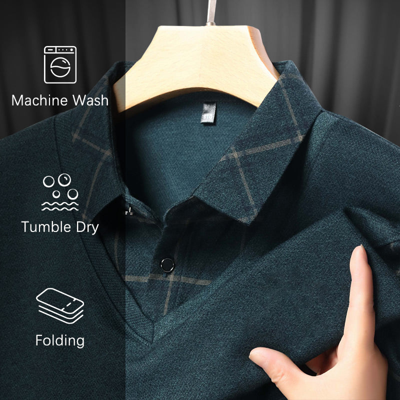 🎉Black Friday - Early Bird Price🎁Men's Faux Two-Piece Long Sleeve Top