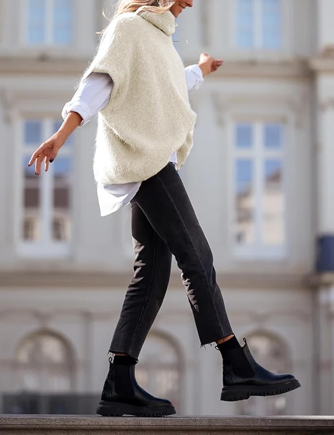 Womens Turtleneck Short Batwing Sleeve Sweater