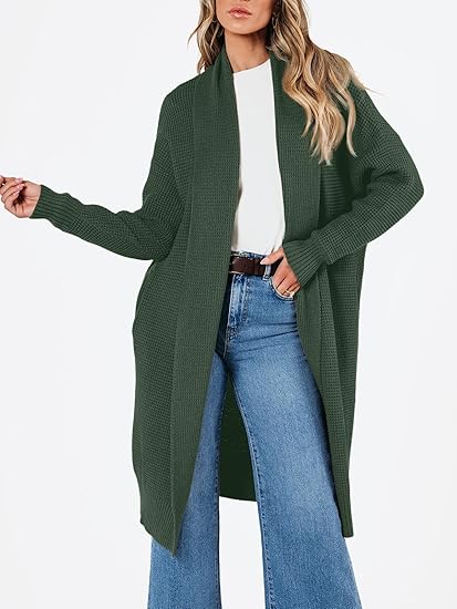 Women's Oversized Slouchy Knit Chunky Open Front Sweater Coat