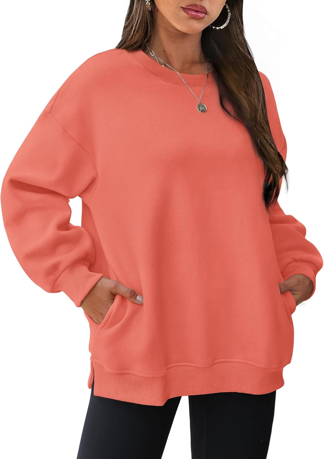 Oversized Sweatshirts Crewneck Long Sleeve Pullover with Pocket