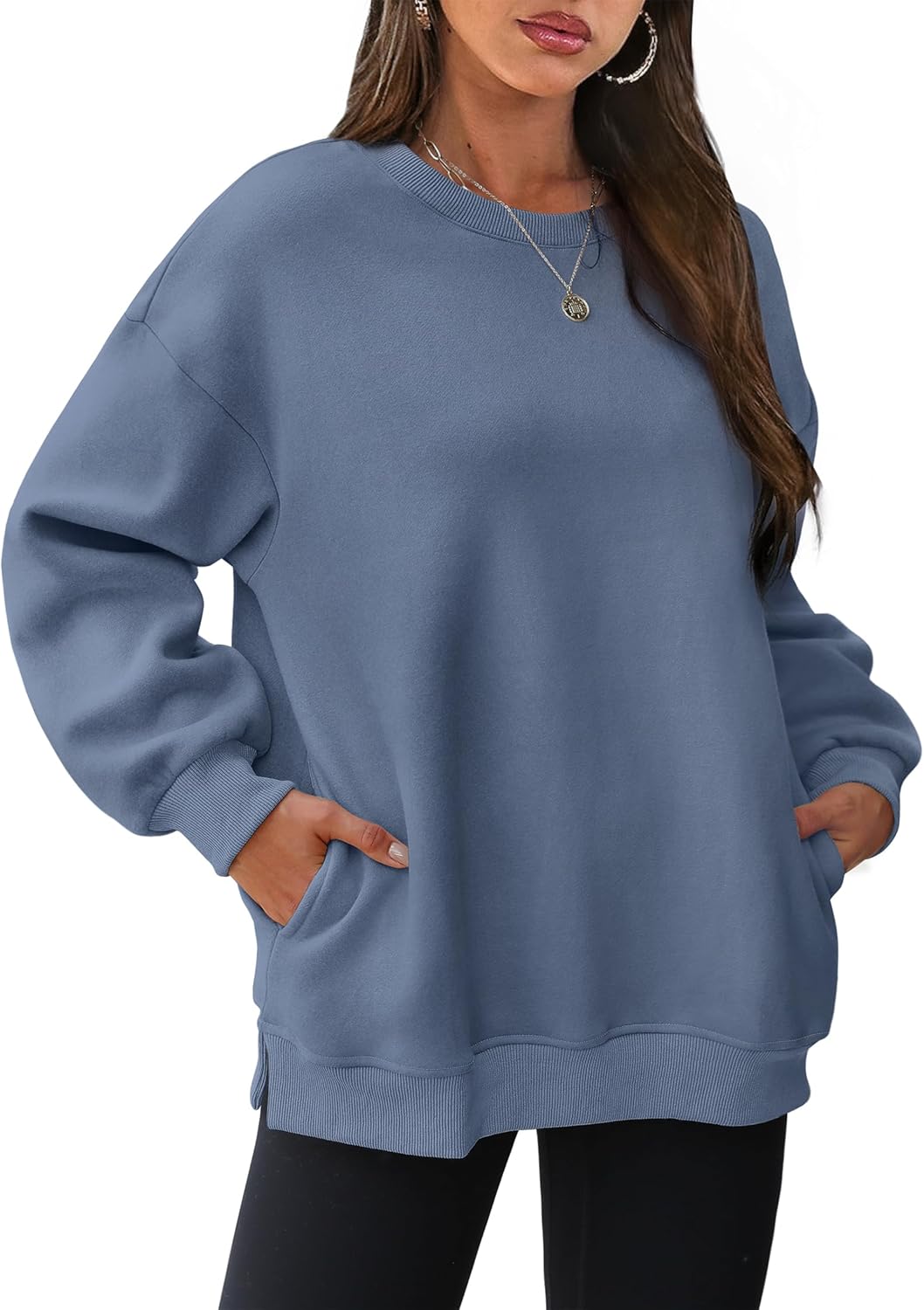 Oversized Sweatshirts Crewneck Long Sleeve Pullover with Pocket