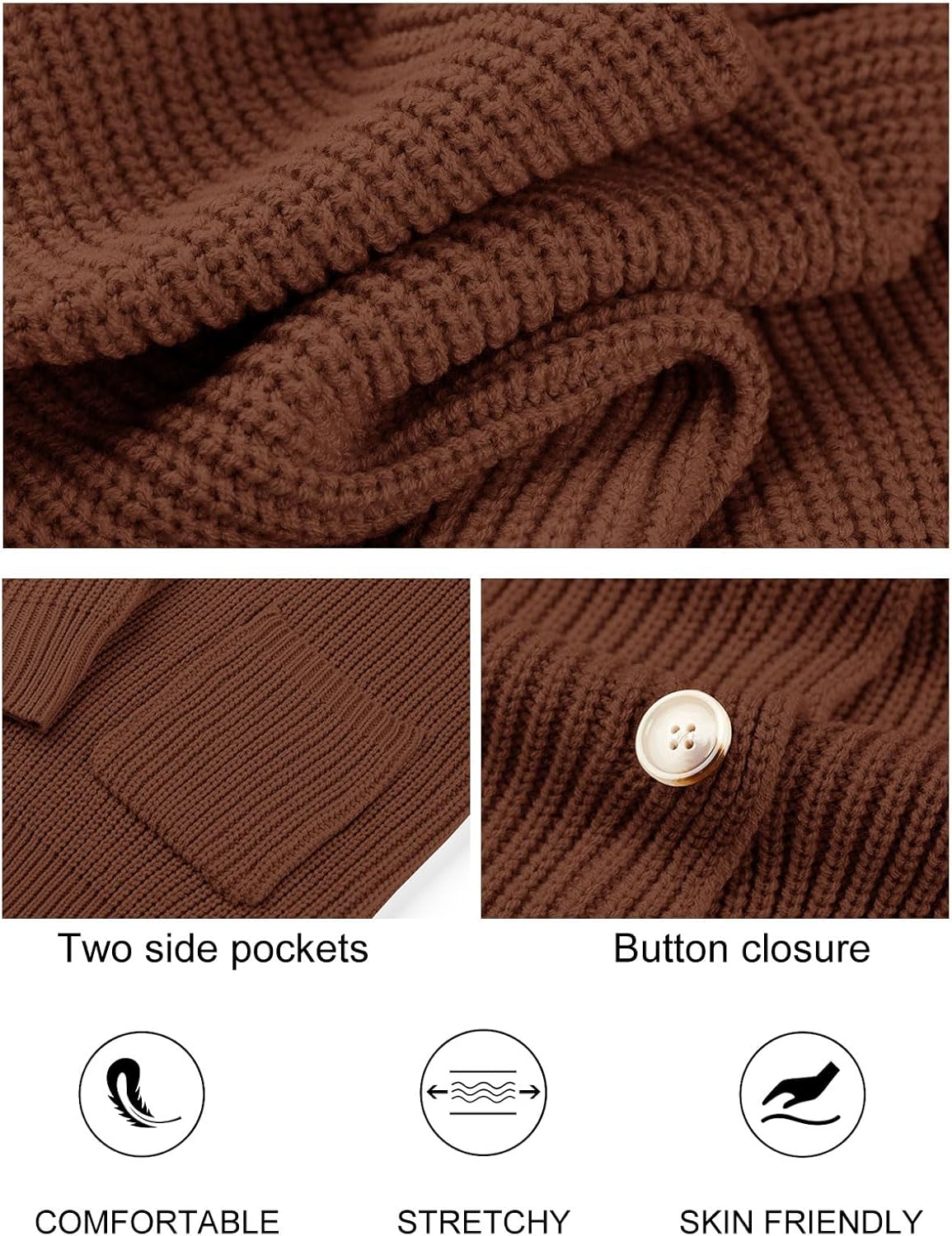 Women's Long Sleeve Button Lapel Oversized Cardigan