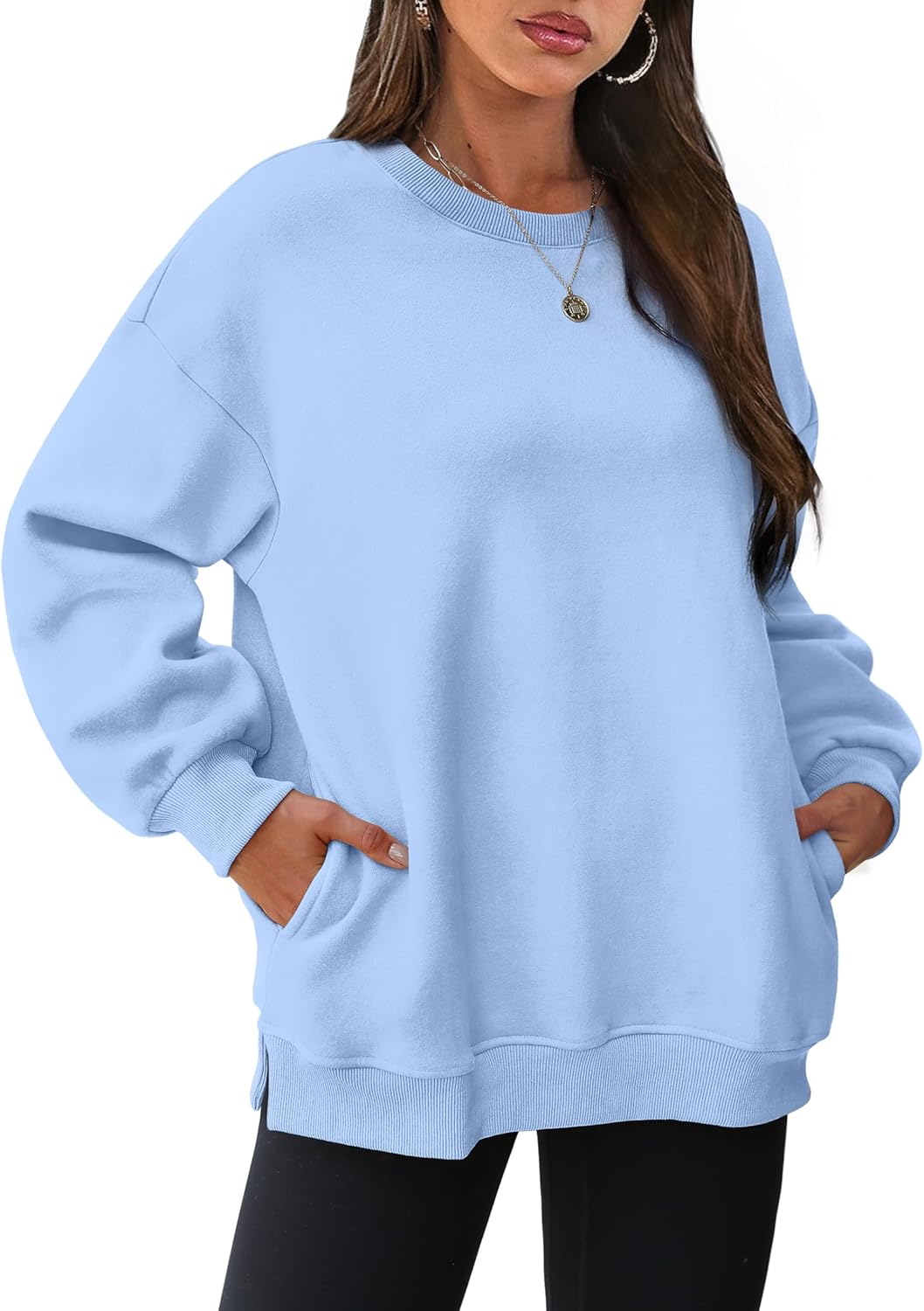 Oversized Sweatshirts Crewneck Long Sleeve Pullover with Pocket