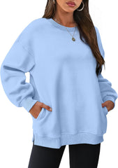 Oversized Sweatshirts Crewneck Long Sleeve Pullover with Pocket