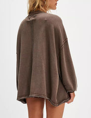 V-Neck Long Sleeve Pullover Sweatshirts