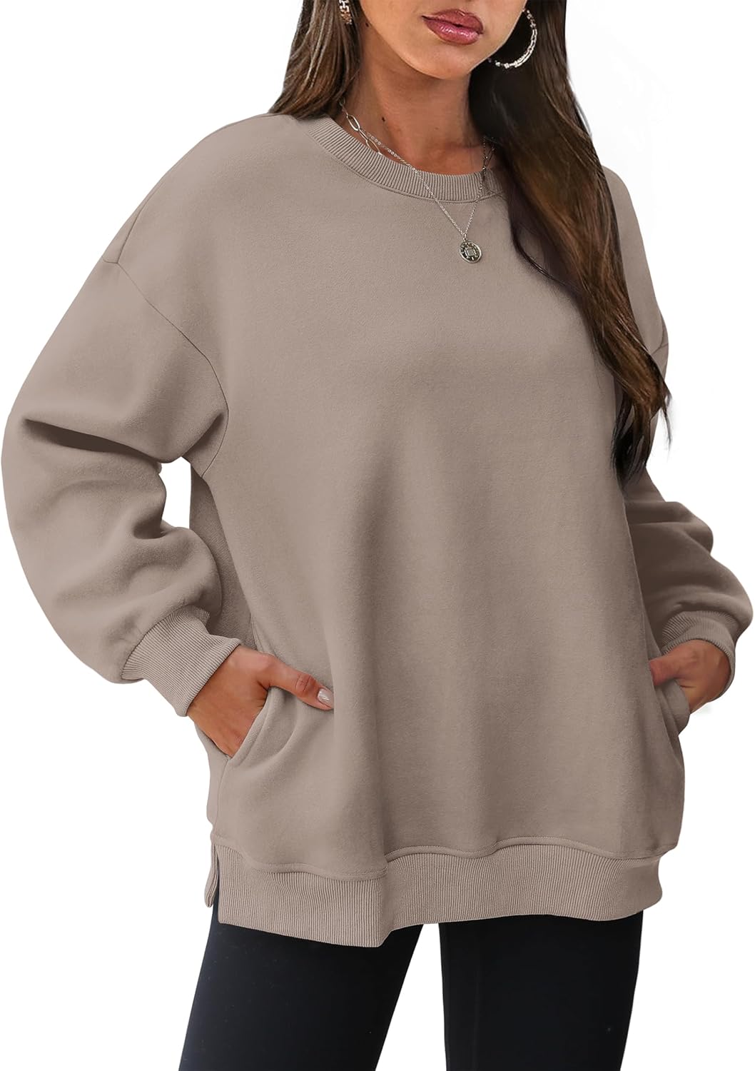 Oversized Sweatshirts Crewneck Long Sleeve Pullover with Pocket